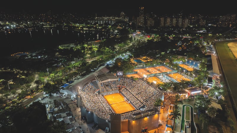Vista aérea da Quadra Central — Rio Open 2025
